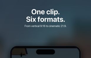 Export vertical, square, landscape, or cinematic formats up to 4K.