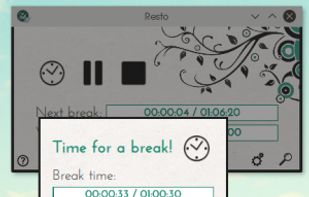 The main windows and the break window.