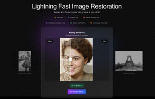 Main Page of Restory.pics - AI Photo restoration app with incredible accuracy in one click!