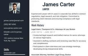 Law Attorney Resume Template