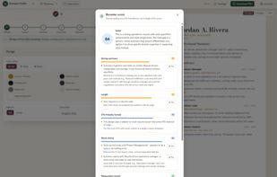Free resume quality score with a category breakdown and specific, one-click fixes.