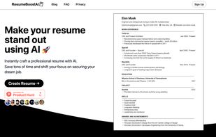 ResumeBoostAI Landing Page