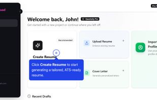 Click 'Create Resume' to start 