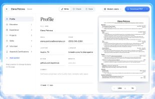 Edit your resumes with multiple customizations