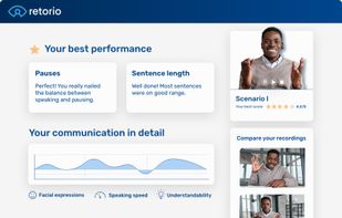 Results dashboard- get AI-powered feedback and recommendations for improvement.