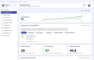 Track your Google Maps ranking on a 49-point local grid across your service area