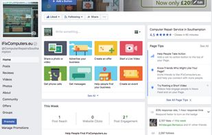 Positive reviews on Facebook