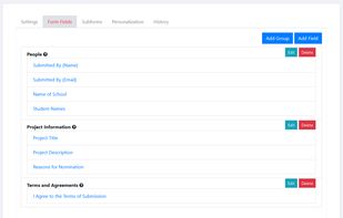 Administrative form builder
