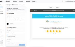 Review Funnel Customizer - customize your review funnel from top to bottom. All of the colors, text, and even domain and favicon can be customized to match your desired branding.
