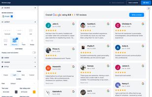 Customize how customer reviews are displayed on your website with flexible layouts and styling.