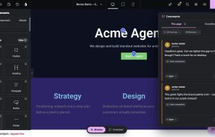 Native in Elementor too — the comment panel adopts Elementor's theme.