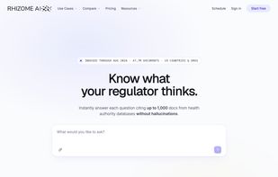 Rhizomeai.com home screen