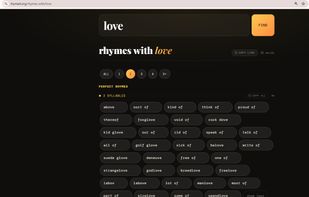 Filter by syllable count to see only rhymes that match your rhythm — 1, 2, 3, 4, or 5+ syllables.