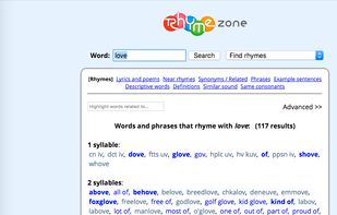Rhyme Zone screenshot 1