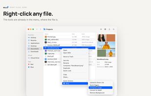 The right-click menu in Finder
