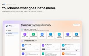 The app: choose what goes in the menu