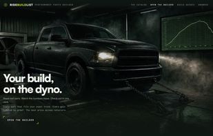 Home page: pick your truck and start stacking parts.