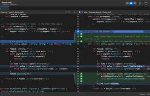 Side-by-side file comparison in Riffle.