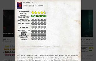 RWT has custom ratings as well to measure different aspects of a movie's agenda as well as a boycott suggestion. Although, RWT doesn't consider all of these things to be necessarily negative. For example, some of the users are Anarcho Capitalist Atheist types who like "Anti-God themes" in a movie. Or some are openly gay like Milo and want more "LGBT" themes in a movie.