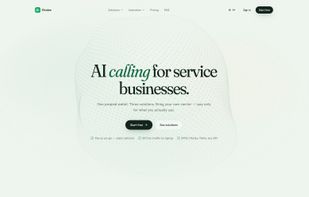 Pay-as-you-go AI calling for service businesses, with bring-your-own-carrier setup.
