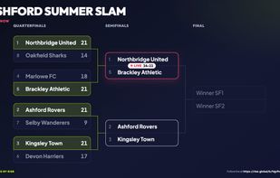 Present mode: the whole bracket full screen on a venue TV.