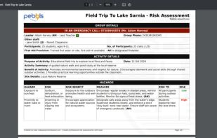 Create professional PDF risk assessments.