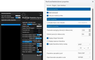 Main window + settings page