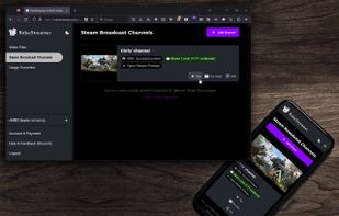 The RoboStreamer UI has a DarkMode and runs flawlessly on your Smartphone! You can control all your broadcasts from your pocket.