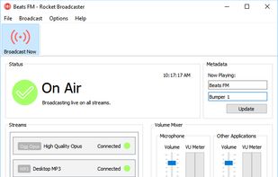 Rocket Broadcaster Main Window