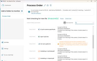 Main screen for a monitored folder.