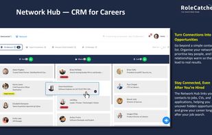 Manage contacts like a career CRM, keeping relationships warm for future opportunities.