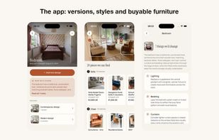 The app: design library, furniture matches and written recommendations