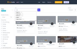 Select your city and find rooms with specific conditions.
