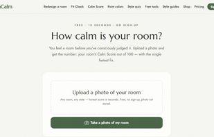 Calm Score: upload a room photo and get a score out of 100 with the single fastest fix. Free, no sign-up, photo not stored.
