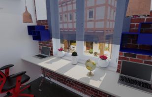 Roomtodo Home Office Render - A high-quality rendered visualization created from an interior design project in Roomtodo.