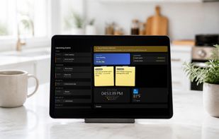 A tablet in the kitchen