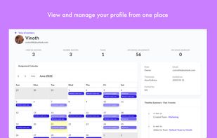 Profile page to display all the up and coming schedule.