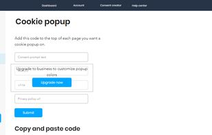 Cookie popup generator