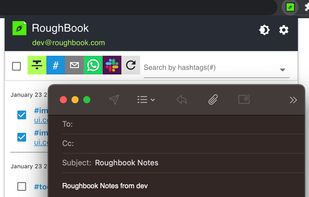 Share selected notes by Email, WhatsApp or Slack.