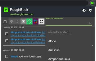 Search notes by hashtags