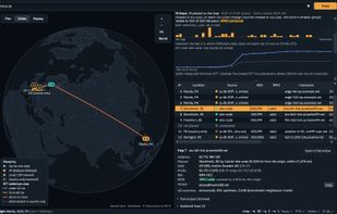 Globe view in dark mode.
