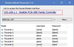 Router Default Password screenshot 1