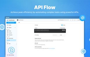 Automate browser tasks, data scraping, and multi-account management through the powerful API feature. Seamlessly integrate with Selenium and Puppeteer. Designed for e-commerce and data providers, it offers flexible plans and real-time security controls, including instant key resets, ensuring your operations are efficient, scalable, and secure.