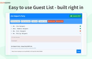 Easy to use Guest List - built right in