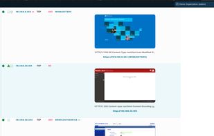 Screenshots of web services