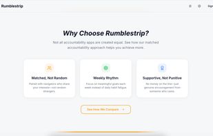Why Choose Rumblestrip outlines reasons a user would feel more comfortable in our application than with our competition.