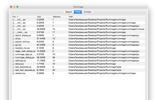 Rummage - Search's Files Tab