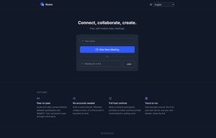 Main Landing screen where can start or join meeting