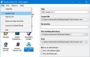 RunAsTool screenshot 2