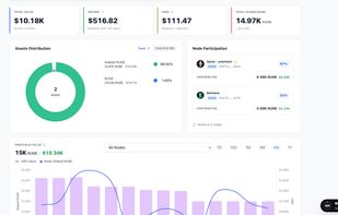Portfolio dashboard: track your bonded RUNE, rewards, fees and node participation over time.